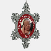 Ornement Flocon De Neige Mon souvenir fait sur commande 2018 de photo de (Gauche)