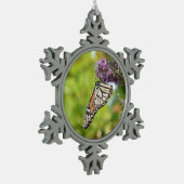 Ornement Flocon De Neige Monarque papillon sur Buddleia pourpre (Gauche)