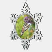 Ornement Flocon De Neige Monarque papillon sur Buddleia pourpre (Vue impression)