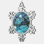 Ornement Flocon De Neige Monet - Lys d'eau (bleu) (Vue impression)