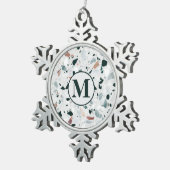 Ornement Flocon De Neige Monogramme Abstrait Terrazzo Motif (Vue impression)