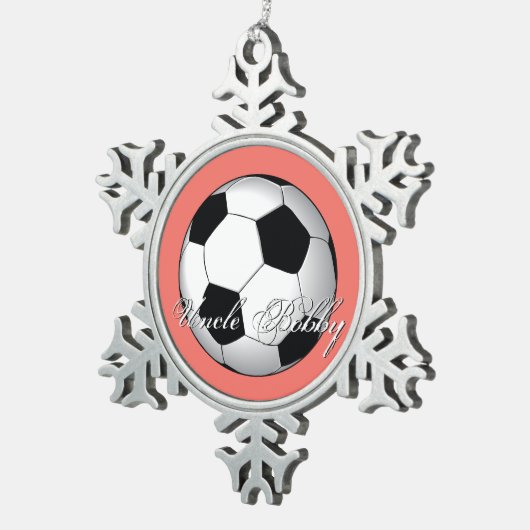Ornement Flocon De Neige Monogramme budget sport de football incroyable (Vue impression)