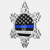 Ornement Flocon De Neige Monogramme customisé dénommé par police de drapeau (Vue impression)