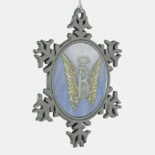 Ornement Flocon De Neige Monogramme d'ange de la lettre B (Gauche)