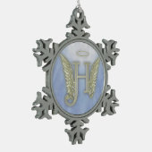 Ornement Flocon De Neige Monogramme d'ange de la lettre H (Gauche)