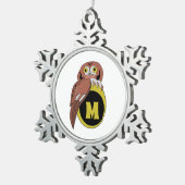 Ornement Flocon De Neige Monogramme de Chouette de l'Est (Vue impression)