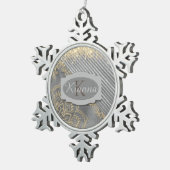 Ornement Flocon De Neige Monogramme de mandala chic (Vue impression)