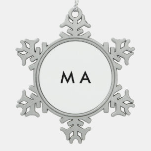 Ornement Flocon De Neige Monogramme simple ajoutez votre lettre de nom homm