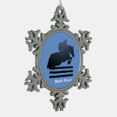 Ornement Flocon De Neige Montrez le cavalier qui franchit un obstacle. (Gauche)