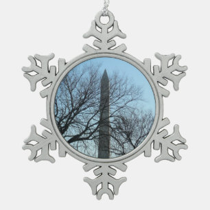 Ornement Flocon De Neige Monument de Washington dans le paysage d'hiver I