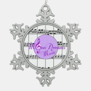 Ornement Flocon De Neige MoonDreams Music Pewater Snowflake Ornament