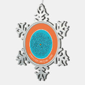 Ornement Flocon De Neige Motif bleu d'école de poissons avec de petits (Vue impression)