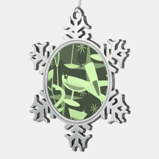Ornement Flocon De Neige Motif de cocktail Martini Rétro Atomic 50s
