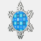 Ornement Flocon De Neige Motif des flocons bleus (Vue impression)