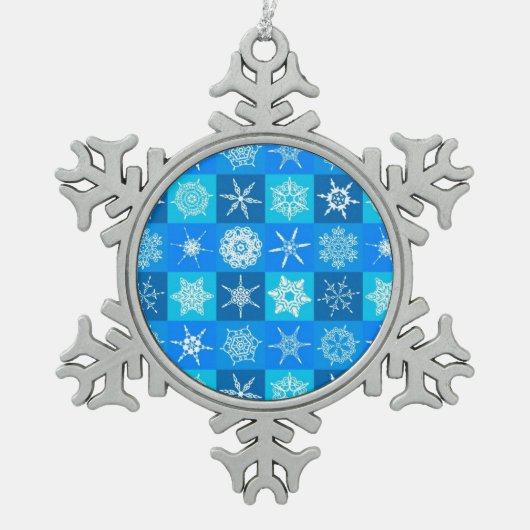 Ornement Flocon De Neige Motif des flocons bleus (Devant)