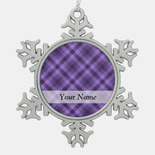 Ornement Flocon De Neige Motif en vichy violet