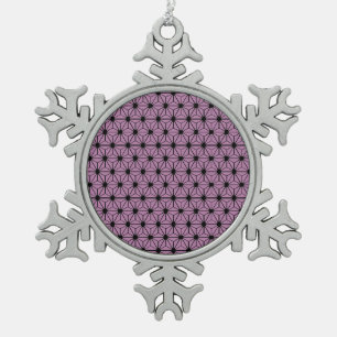 Ornement Flocon De Neige motif étoile violet avec ligne noire