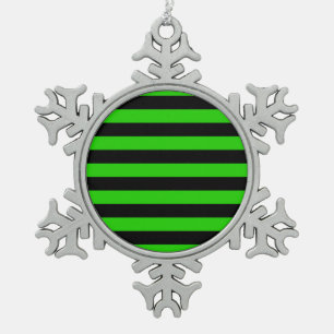 Ornement Flocon De Neige Motif rayé vert et noir gras