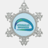 Ornement Flocon De Neige Mug de l'ingénieur hydraulique à vague bleue (Devant)