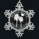 Ornement Flocon De Neige Myrtle Beach la Caroline du Sud<br><div class="desc">Myrtle Beach la Caroline du Sud dans des couleurs noires et blanches fraîches.</div>