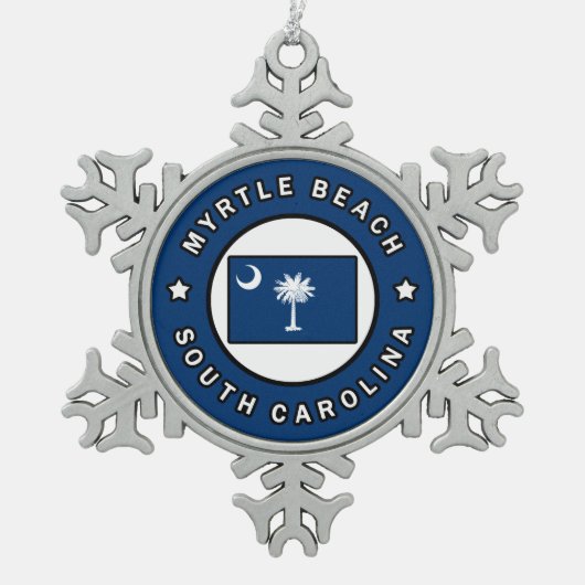 Ornement Flocon De Neige Myrtle Beach la Caroline du Sud (Devant)