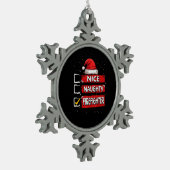 Ornement Flocon De Neige Nice Naughty Firefighter Christmas List (Gauche)