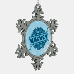Ornement Flocon De Neige No 1 Hockey Papa Décor de Noël Ornement