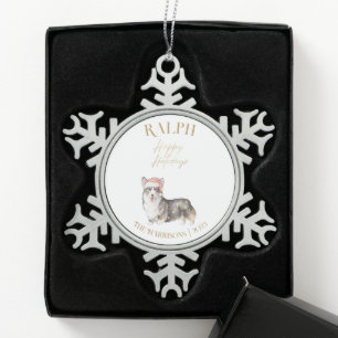 Ornement Flocon De Neige Noël Animal de compagnie Chien Corgi Flocon de nei