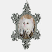 Ornement Flocon De Neige Noël blanc de chat persan (Gauche)
