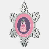 Ornement Flocon De Neige Noël circonspect le porc (Vue impression)