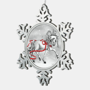 Ornement Flocon De Neige Noël Cloches de Neige Ornement du Cheval