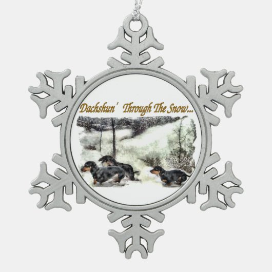 Ornement Flocon De Neige Noël Dachshund (Devant)