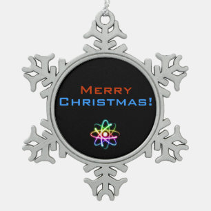 Ornement Flocon De Neige Noël d'atome du Joyeux Noël