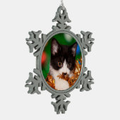 Ornement Flocon De Neige Noël de chaton de smoking (Gauche)