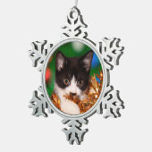 Ornement Flocon De Neige Noël de chaton de smoking (Vue impression)