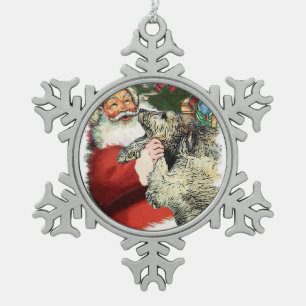 Ornement Flocon De Neige Noël de chien-loup irlandais