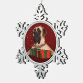 Ornement Flocon De Neige Noël de mastiff (Vue impression)