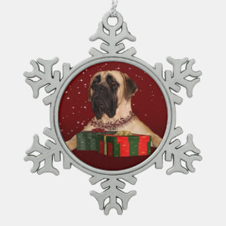 Ornement Flocon De Neige Noël de mastiff