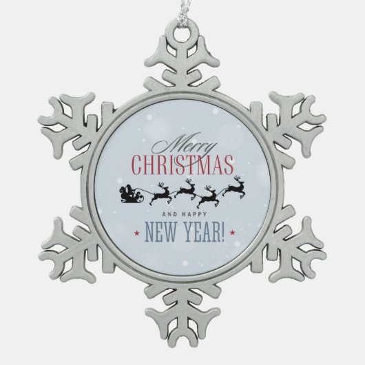 Ornement Flocon De Neige Noël de Santa and his Flying (Devant)