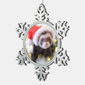 Ornement Flocon De Neige Noël de Santa Hat Ferret (Vue impression)