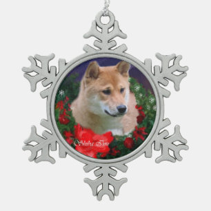 Ornement Flocon De Neige Noël de Shiba Inu