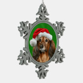 Ornement Flocon De Neige Noël de teckel (Gauche)