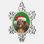 Ornement Flocon De Neige Noël de teckel (Vue impression)