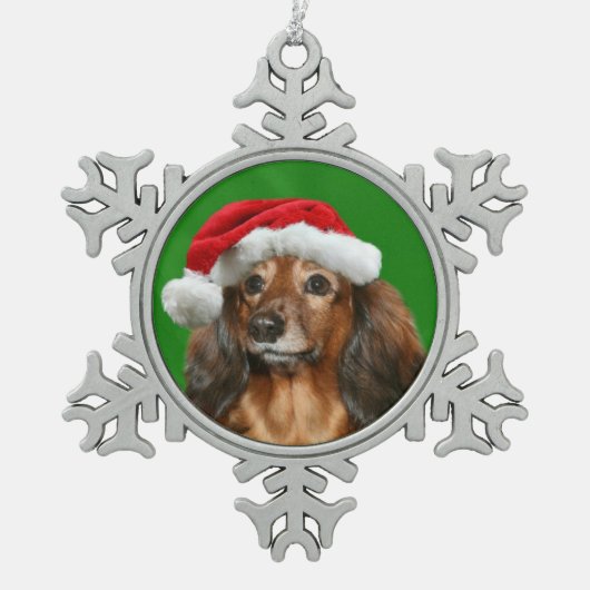 Ornement Flocon De Neige Noël de teckel (Devant)