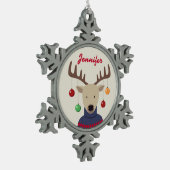 Ornement Flocon De Neige Noël des cerfs (Gauche)