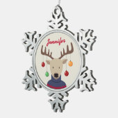 Ornement Flocon De Neige Noël des cerfs (Vue impression)
