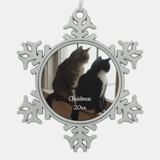 Ornement Flocon De Neige Noël du chat (Devant)