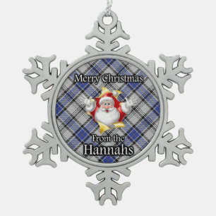 Ornement Flocon De Neige Noël du tartan écossais du clan Hannay Hannah