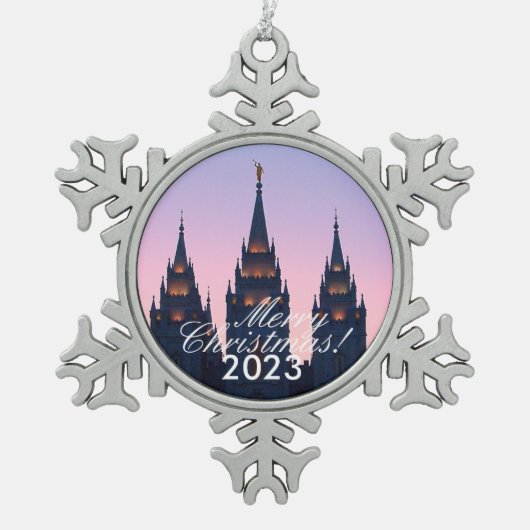 Ornement Flocon De Neige Noël du temple SLC (Devant)