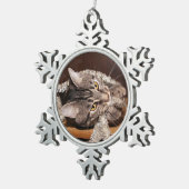 Ornement Flocon De Neige Noël espiègle de chat tigré (Vue impression)